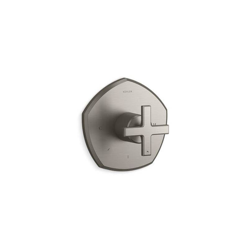 Kohler - Occasion MasterShower temperature control valve trim with cross handle - Vibrant Brushed Nickel
