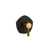 Kohler - Occasion MasterShower temperature control valve trim with lever handle - Matte Black with Brushed Moderne Brass