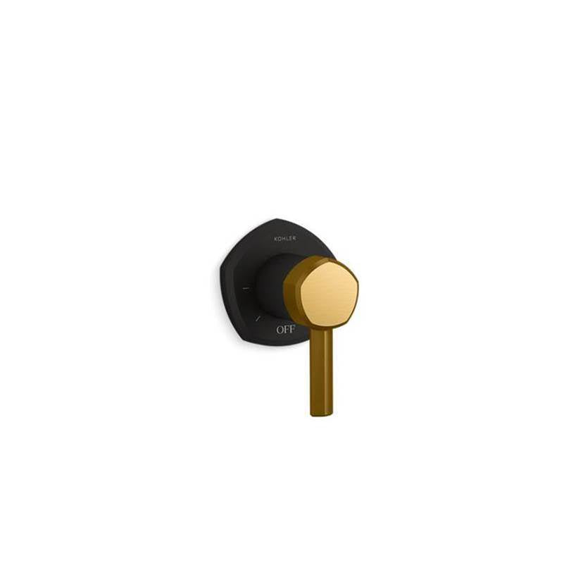 Kohler - Occasion MasterShower volume control valve trim with lever handle - Matte Black with Brushed Moderne Brass