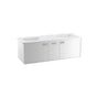 Kohler - Jute 60'' wall-hung bathroom vanity cabinet with sinks and quartz top - Linen White