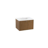 Kohler - Jute 31'' wall-hung bathroom vanity cabinet with sink and quartz top - Walnut Flax