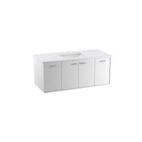 Kohler - Jute 48'' wall-hung bathroom vanity cabinet with sink and quartz top - Linen White