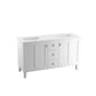 Kohler - Poplin 60'' bathroom vanity cabinet with sinks and quartz top - Linen White