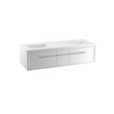Kohler - Lodern 60'' wall-hung bathroom vanity cabinet with sinks and quartz top - Linen White