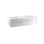 Kohler - Lodern 60'' wall-hung bathroom vanity cabinet with sinks and quartz top - Linen White