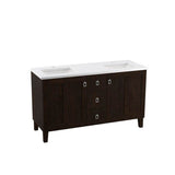Kohler - Poplin 60'' bathroom vanity cabinet with sinks and quartz top - Claret Suede