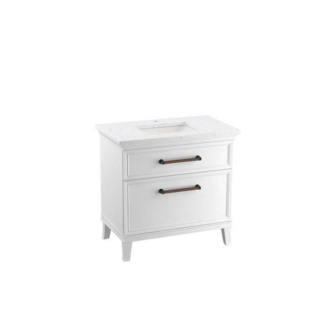 Kohler - ArtifactsE 36'' bathroom vanity cabinet with sink and quartz top - Linen White