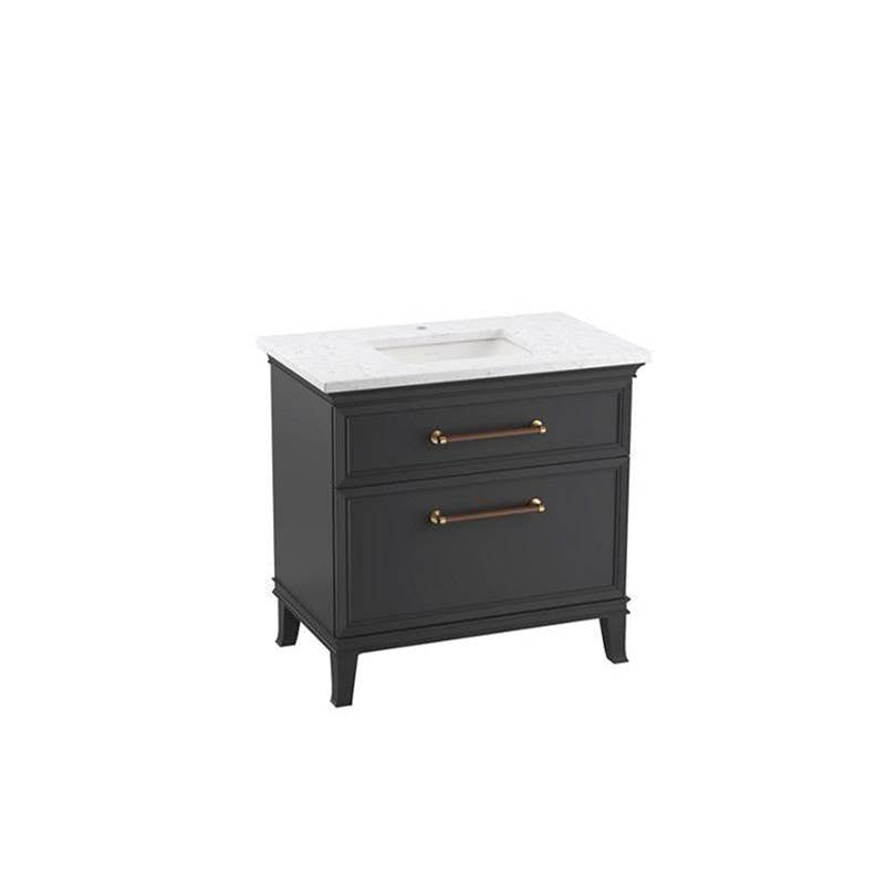 Kohler - ArtifactsE 36'' bathroom vanity cabinet with sink and quartz top - Slate Grey