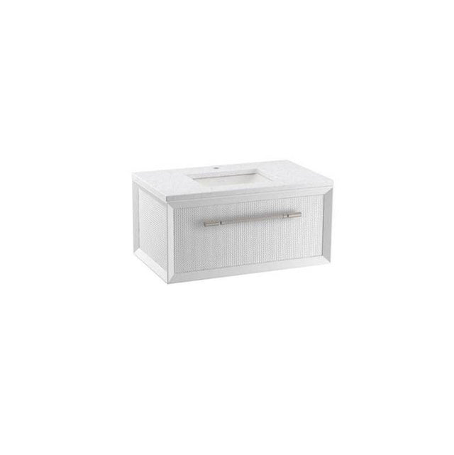 Kohler - Enivo 36'' wall-hung bathroom vanity cabinet with sink and quartz top - White