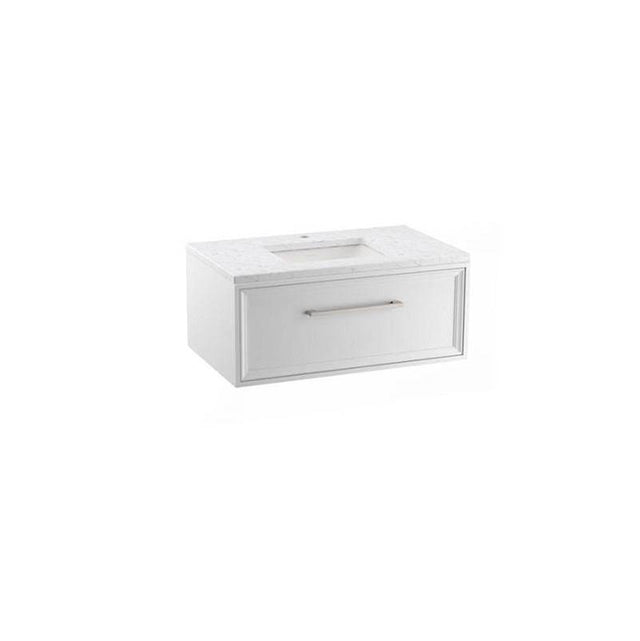 Kohler - Lodern 36'' wall-hung bathroom vanity cabinet with sink and quartz top - Linen White