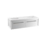 Kohler - Enivo 60'' wall-hung bathroom vanity cabinet with sinks and quartz top - White