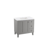 Kohler - Poplin 36'' bathroom vanity cabinet with sink and quartz top - Mohair Grey
