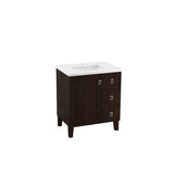 Kohler - Poplin 30'' bathroom vanity cabinet with sink and quartz top - Claret Suede
