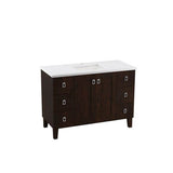 Kohler - Poplin 48'' bathroom vanity cabinet with sink and quartz top - Claret Suede