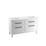 Kohler - ArtifactsE 60'' bathroom vanity cabinet with sinks and quartz top - Linen White