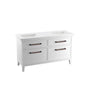 Kohler - ArtifactsE 60'' bathroom vanity cabinet with sinks and quartz top - Linen White