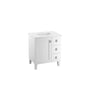 Kohler - Poplin 30'' bathroom vanity cabinet with sink and quartz top - Linen White
