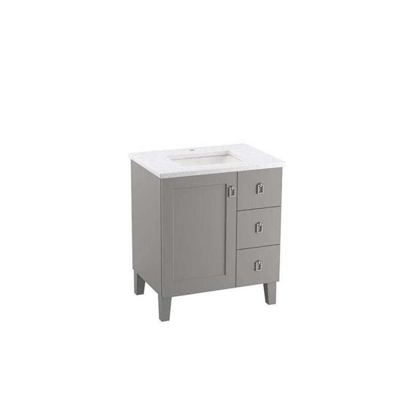 Kohler - Poplin 30'' bathroom vanity cabinet with sink and quartz top - Mohair Grey