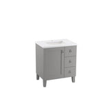 Kohler - Poplin 30'' bathroom vanity cabinet with sink and quartz top - Mohair Grey