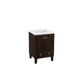 Kohler - Poplin 24'' bathroom vanity cabinet with sink and quartz top - Claret Suede