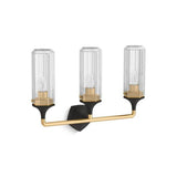 Kohler - Occasion Three-light sconce - Black with Brass Trim