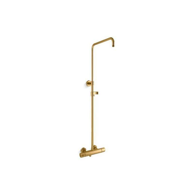 Kohler - Occasion Two-way exposed thermostatic valve and shower column kt - Vibrant Brushed Moderne Brass