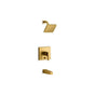 Kohler - Honesty Rite-Temp bath and shower trim kit with push-button diverter, 1.75 gpm - Vibrant Brushed Moderne Brass