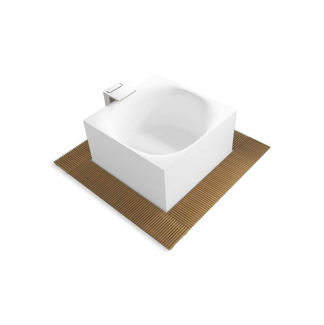 Kohler - StillnessE Infinity Experience 72'' x 72'' freestanding bath - Honed White