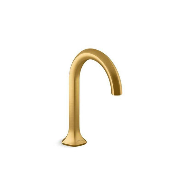 Kohler - Occasion Bathroom sink faucet spout with Cane design, 0.5 gpm - Vibrant Brushed Moderne Brass