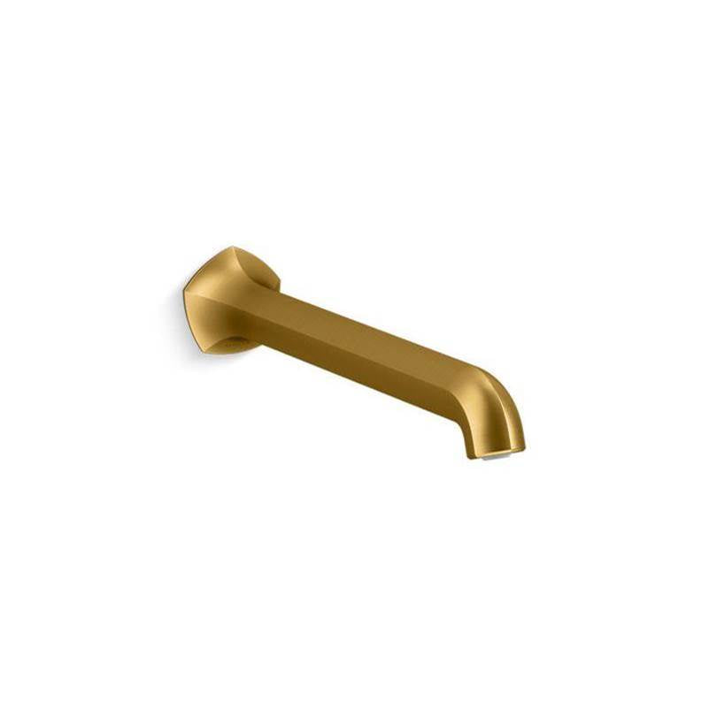 Kohler - Occasion Wall-mount bath spout with Straight design, 12'' - Vibrant Brushed Moderne Brass