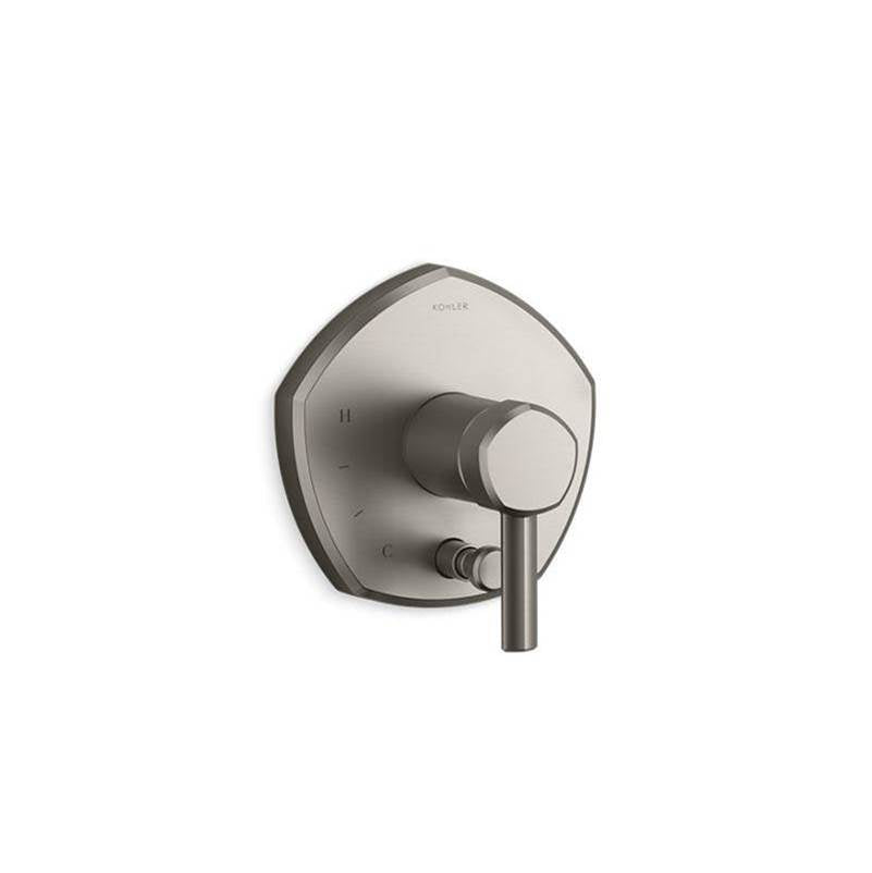 Kohler - Occasion Rite-Temp valve trim with push-button diverter and lever handle - Vibrant Brushed Nickel