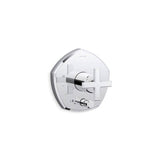 Kohler - Occasion Rite-Temp valve trim with push-button diverter and cross handle - Polished Chrome