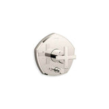 Kohler - Occasion Rite-Temp valve trim with push-button diverter and cross handle - Vibrant Polished Nickel