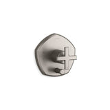 Kohler - Occasion Rite-Temp valve trim with push-button diverter and cross handle - Vibrant Brushed Nickel