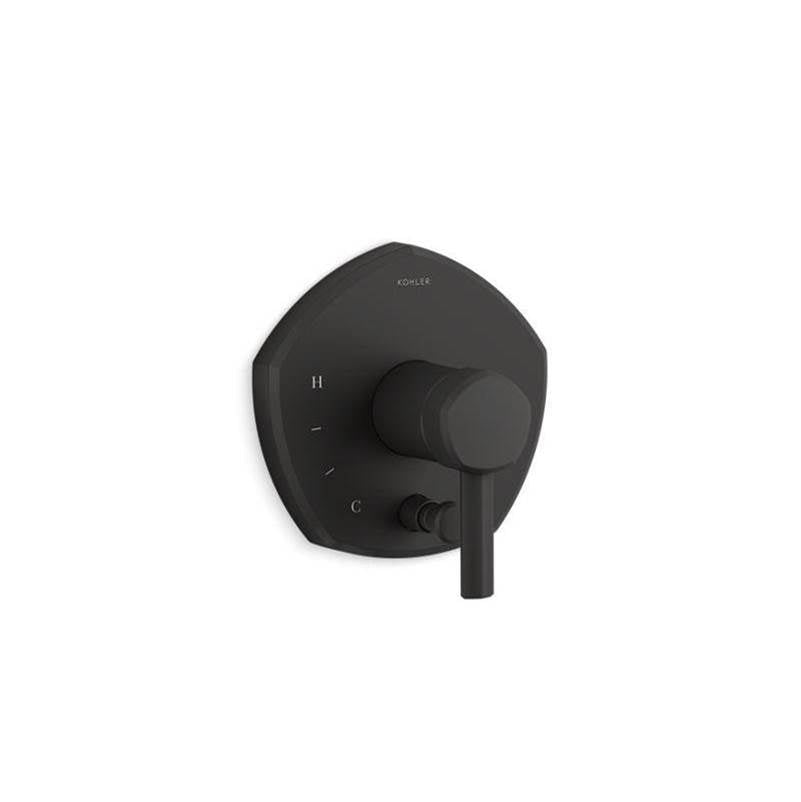 Kohler - Occasion Rite-Temp valve trim with push-button diverter and lever handle - Matte Black