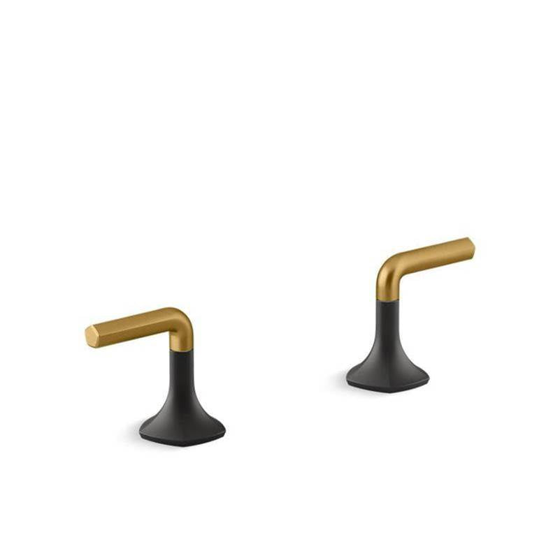 Kohler - Occasion Deck-mount bath faucet handles with Lever design - Matte Black with Brushed Moderne Brass