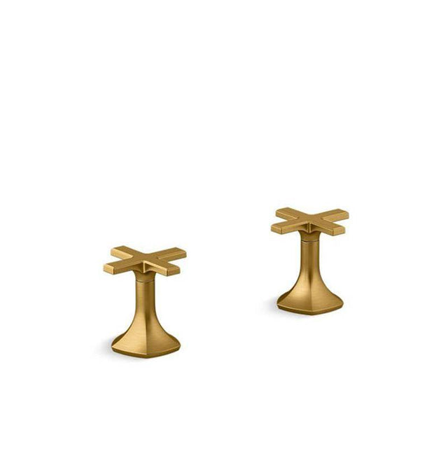Kohler - Occasion Deck-mount bath faucet handles with Cross design - Vibrant Brushed Moderne Brass