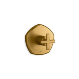 Kohler - Occasion Rite-Temp valve trim with cross handle - Vibrant Brushed Moderne Brass