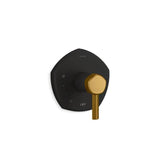 Kohler - Occasion Rite-Temp valve trim with lever handle - Matte Black with Brushed Moderne Brass