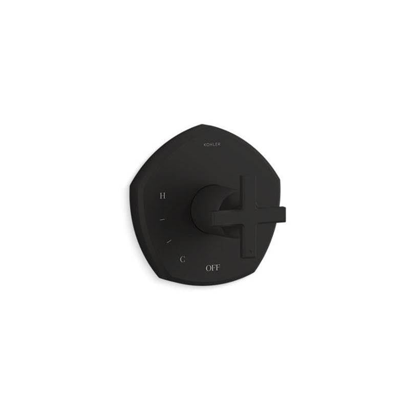 Kohler - Occasion Rite-Temp valve trim with cross handle - Matte Black