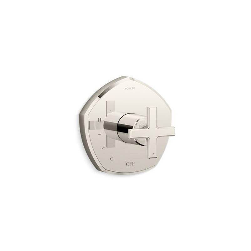 Kohler - Occasion Rite-Temp valve trim with cross handle - Vibrant Polished Nickel