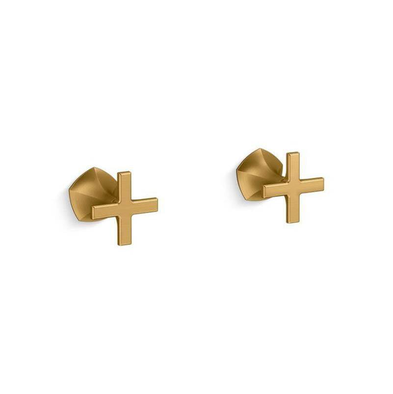 Kohler - Occasion Wall-mount bathroom sink faucet Cross handle trim, 1.2 gpm - Vibrant Brushed Moderne Brass