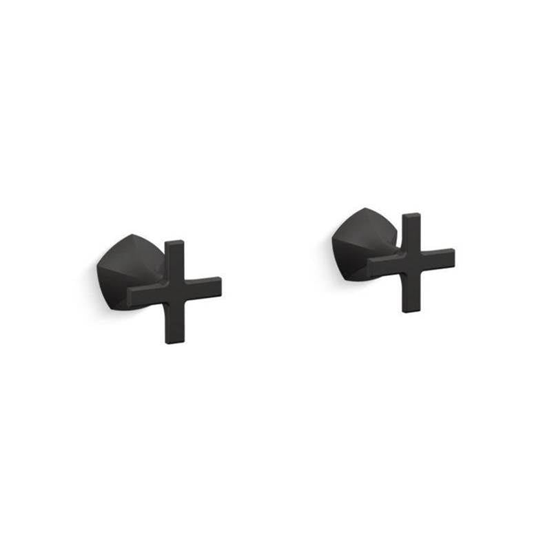 Kohler - Occasion Wall-mount bathroom sink faucet Cross handle trim, 1.2 gpm - Matte Black