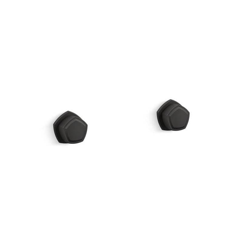 Kohler - Occasion Wall-mount bathroom sink faucet Knob handle trim, 1.2 gpm - Matte Black