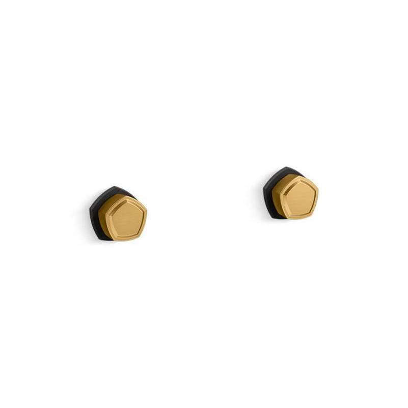 Kohler - Occasion Wall-mount bathroom sink faucet Knob handle trim, 1.2 gpm - Matte Black with Brushed Moderne Brass