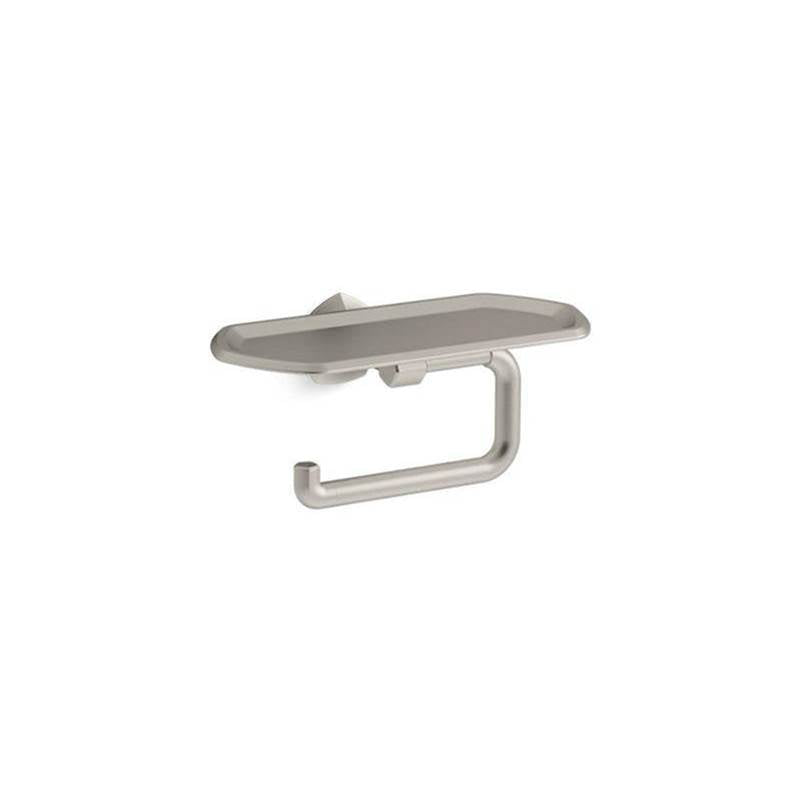 Kohler - Occasion Toilet paper holder with tray - Vibrant Brushed Nickel