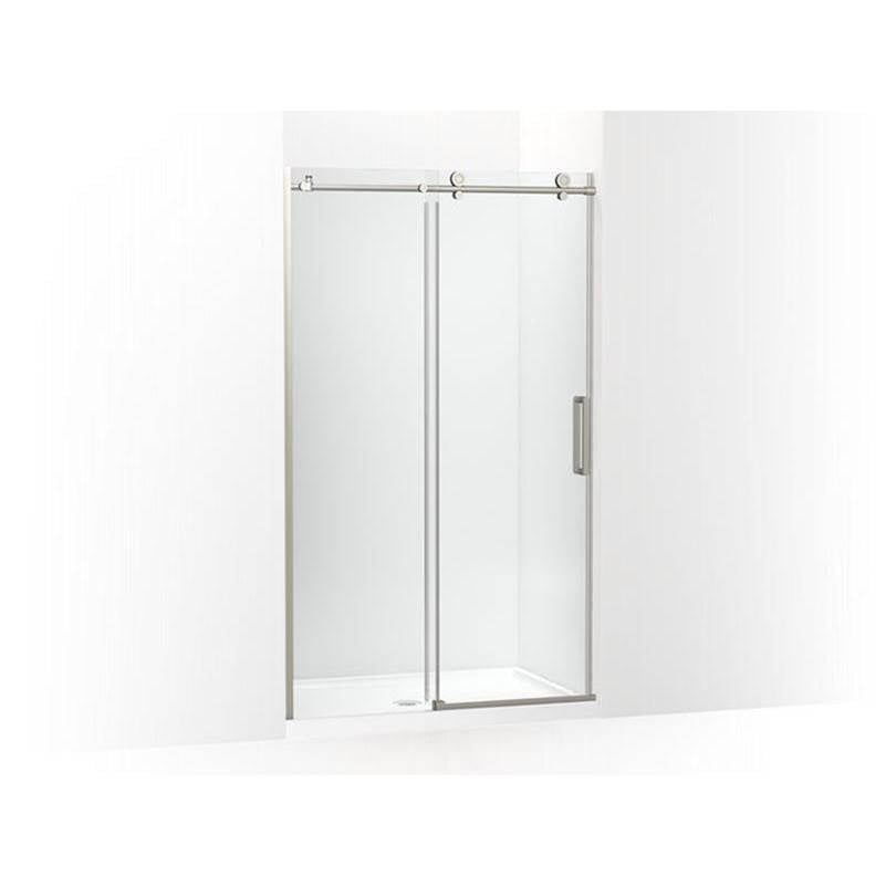 Kohler - ComposedE Sliding shower door, 78'' H x 44-1/8 - 47-7/8'' W, with 3/8'' thick Crystal Clear glass - Anodized Brushed Nickel