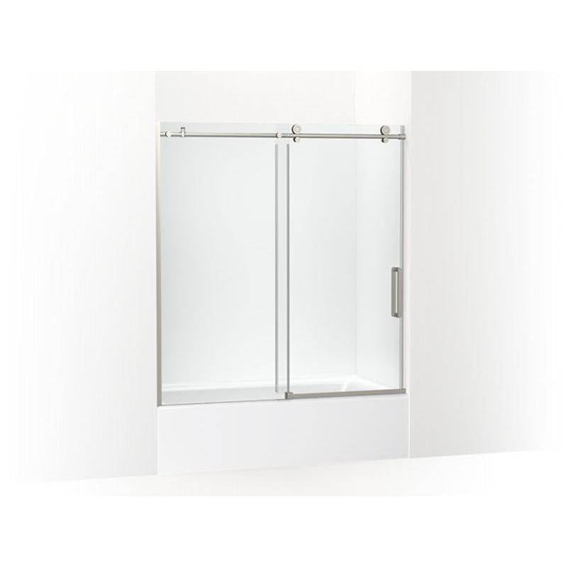 Kohler - ComposedE 62'' H sliding bath door with 3/8''-thick glass - Anodized Brushed Nickel