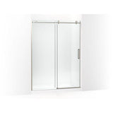 Kohler - ComposedE Sliding shower door, 78'' H x 56-1/8 - 59-7/8'' W, with 3/8'' thick Crystal Clear glass - Anodized Brushed Nickel