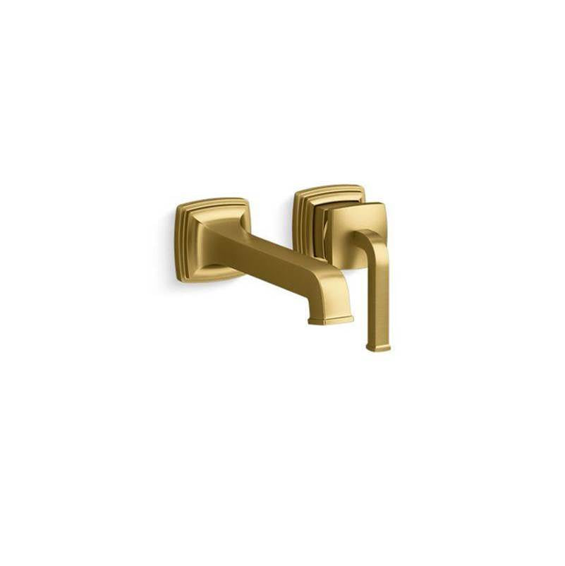 Kohler - Riff Wall-mount single-handle bathroom sink faucet, 1.2 gpm - Vibrant Brushed Moderne Brass